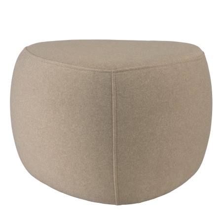 LEOPOLD - Kiezelvormige poef nr. 2 van donkerbeige fluweellook stof LEOPOLD